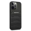 AMG AMHCP13LGSEBK iPhone 13 Pro / 13 6.1 zwarte hardcase leer Debossed Lines