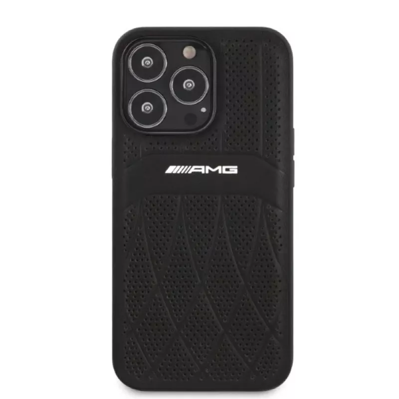 AMG AMHCP13LOSDBK iPhone 13 Pro hardcase leer Curved Lines zwart