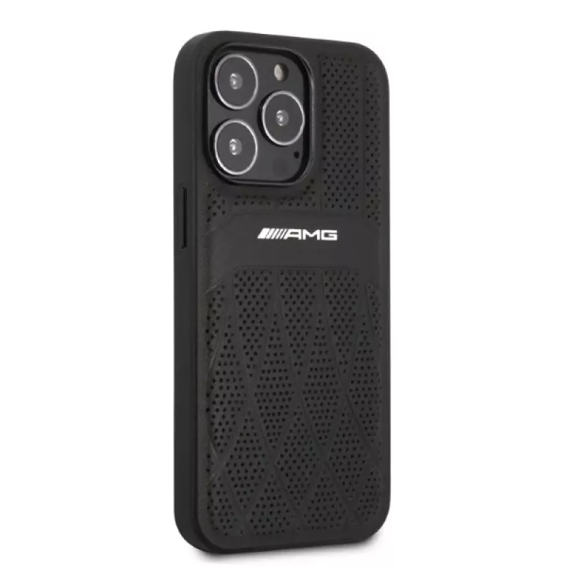 AMG AMHCP13LOSDBK iPhone 13 Pro hardcase leer Curved Lines zwart