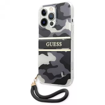 Guess GUHCP13XKCABBK iPhone 13 Pro Max hardcase Camo Strap Collection zwart