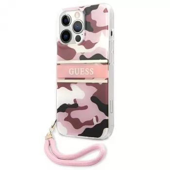 Guess Camo Strap Collection Hard Case voor Apple iPhone 13 Pro / iPhone 13, roze