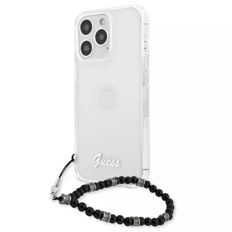 Guess GUHCP13XKPSBK iPhone 13 Pro Max 6,7 inch transparante hardcase Black Pearl