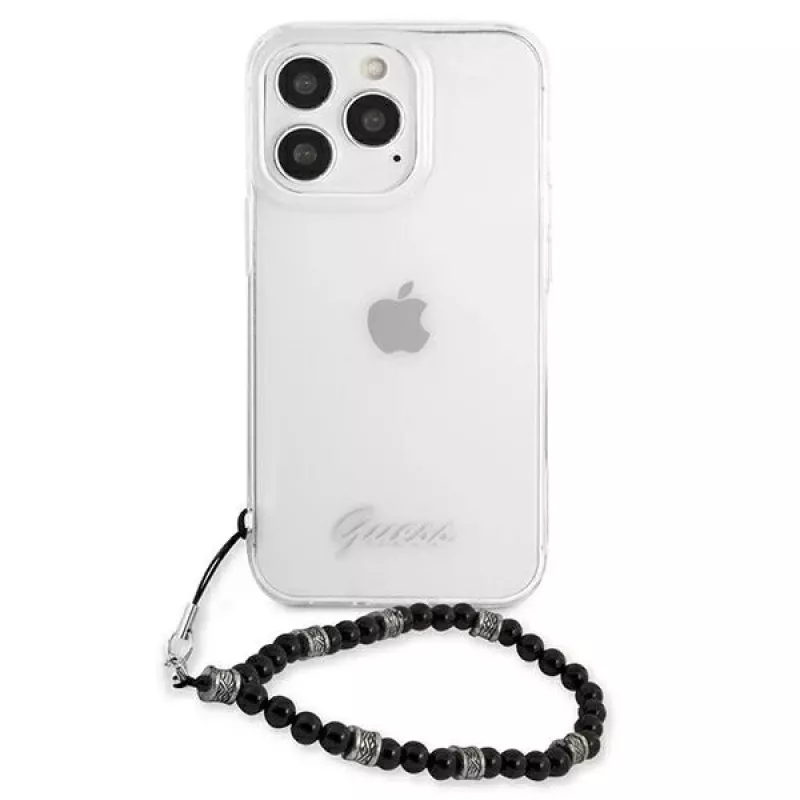 Guess GUHCP13XKPSBK iPhone 13 Pro Max 6,7 inch transparante hardcase Black Pearl
