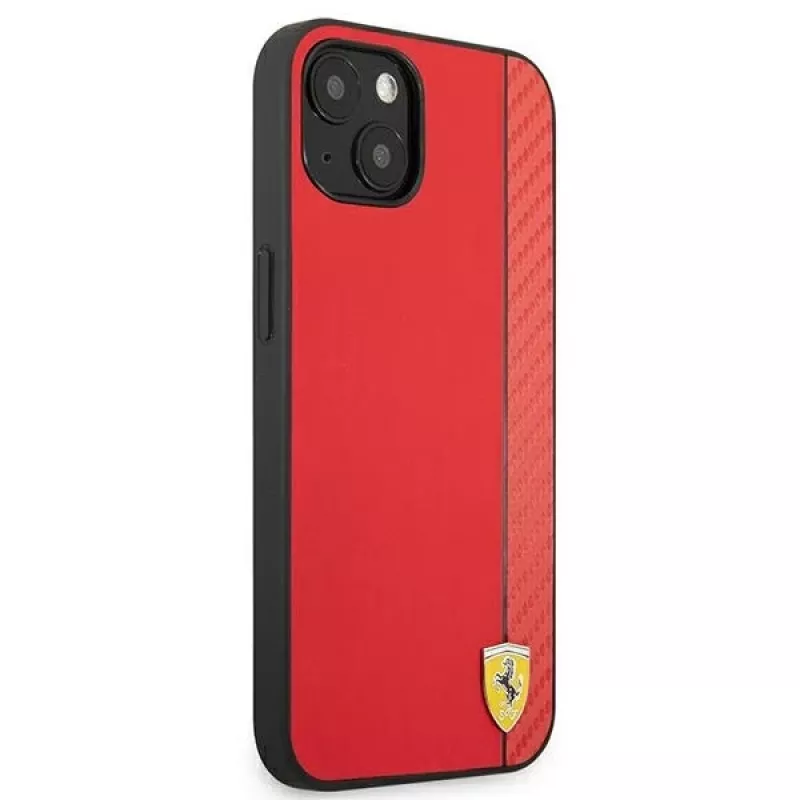 Ferrari On Track Carbon Stripe hardcase voor Apple iPhone 13 mini 5,4 inch rood