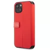 Ferrari FESAXFLBKP13SRE On Track Carbon Stripe Book Case voor iPhone 13 mini, rood