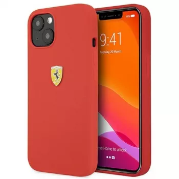 Ferrari FESSIHCP13SRE siliconen hardcase voor Apple iPhone 13 mini 5,4 inch rood