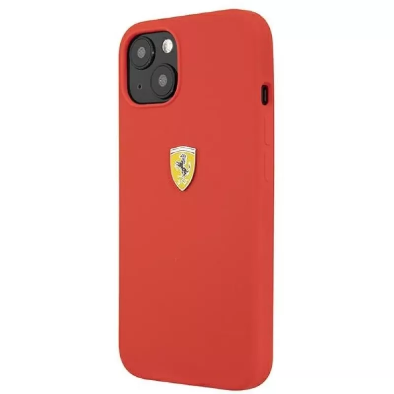 Ferrari FESSIHCP13SRE siliconen hardcase voor Apple iPhone 13 mini 5,4 inch rood