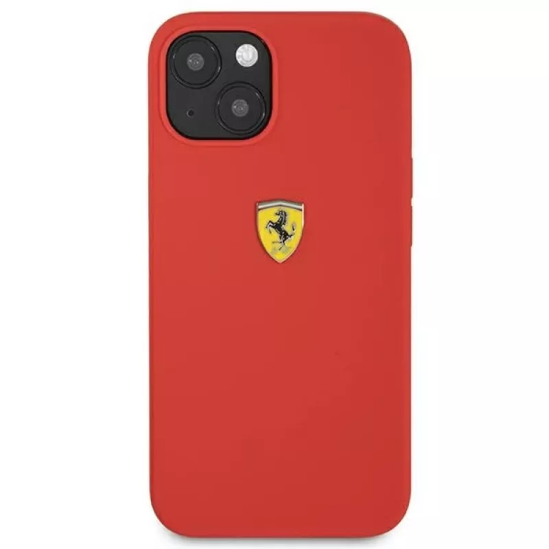 Ferrari FESSIHCP13SRE siliconen hardcase voor Apple iPhone 13 mini 5,4 inch rood