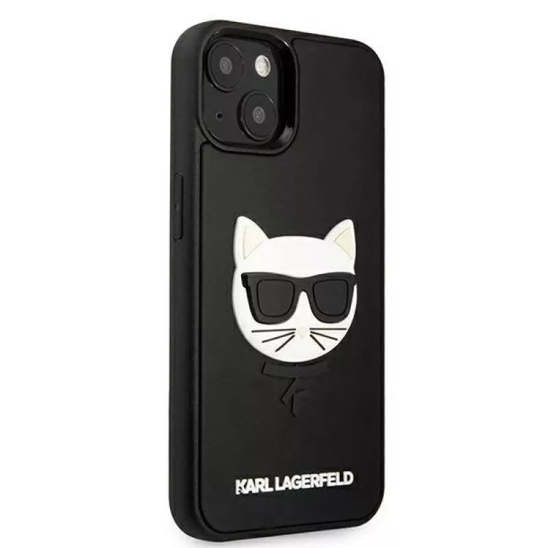 Karl Lagerfeld KLHCP13SCH3DBK hardcase voor Apple iPhone 13 Mini 5,4 inch zwart 3D rubber Choupette