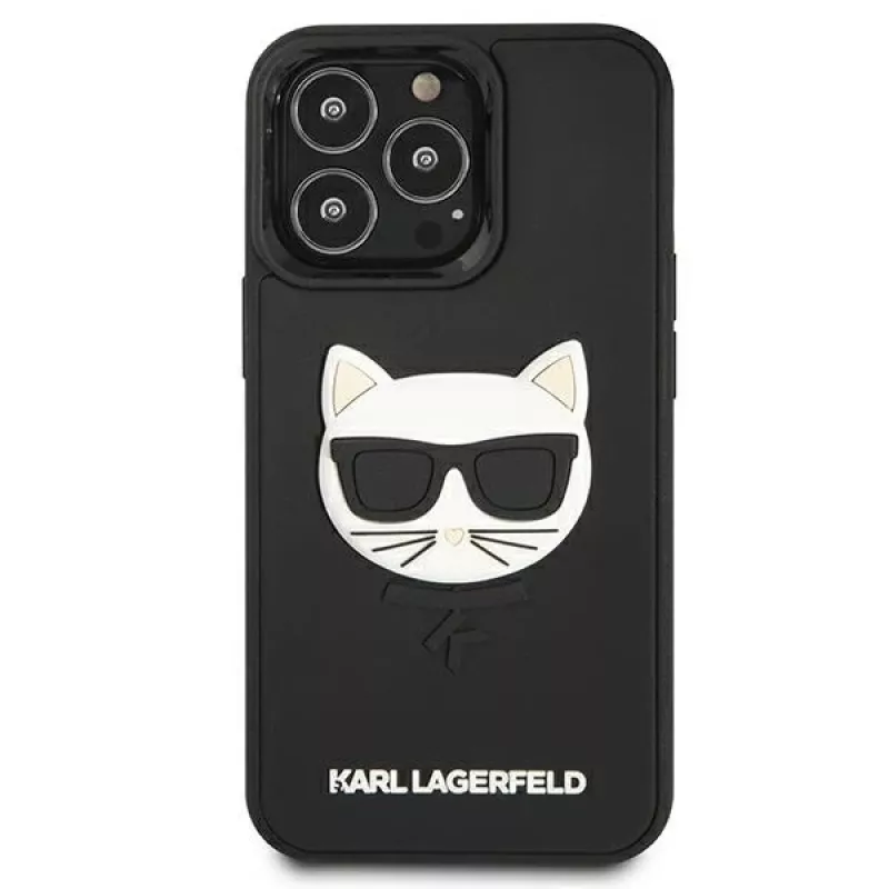 Karl Lagerfeld KLHCP13LCH3DBK hardcase 3D rubber Choupette voor iPhone 13 Pro / 13 6,1 inch zwart