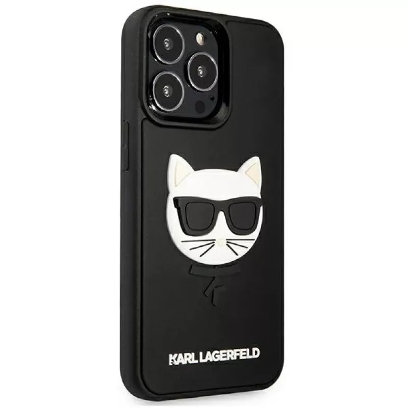 Karl Lagerfeld KLHCP13LCH3DBK hardcase 3D rubber Choupette voor iPhone 13 Pro / 13 6,1 inch zwart