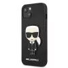 Karl Lagerfeld KLHCP13SOKPK iPhone 13 Mini 5,4 inch zwarte hardcase Saffiano Ikonik Karl Patch