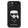 Karl Lagerfeld KLHCP13SOKPK iPhone 13 Mini 5,4 inch zwarte hardcase Saffiano Ikonik Karl Patch
