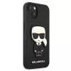 Karl Lagerfeld KLHCP13SOKPK iPhone 13 Mini 5,4 inch zwarte hardcase Saffiano Ikonik Karl Patch