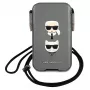 Karl Lagerfeld Ikonik Saffiano hardcase voor Apple iPhone 12 / 12 Pro 6,1 inch grijs