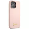 Guess siliconen Script Gold Logo hardcase voor Apple iPhone 13 Pro Max 6,7 inch - lichtroze