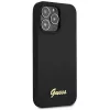 Guess GUHCP13XLSLMGBK iPhone 13 Pro Max 6,7 inch zwarte siliconen hoes met gouden Script-logo