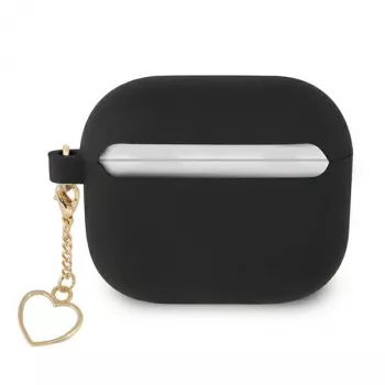 Guess GUA3LSCHSK AirPods 3 siliconen hoesje zwart Charm Heart Collection