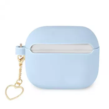 Guess GUA3LSCHSB Charm Heart Collection siliconen hoesje voor AirPods 3, blauw