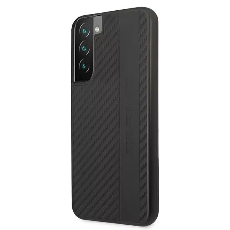 AMG AMHCS22MBLSCA hardcase voor Samsung Galaxy S22+ Carbon Stripe & Embossed zwart