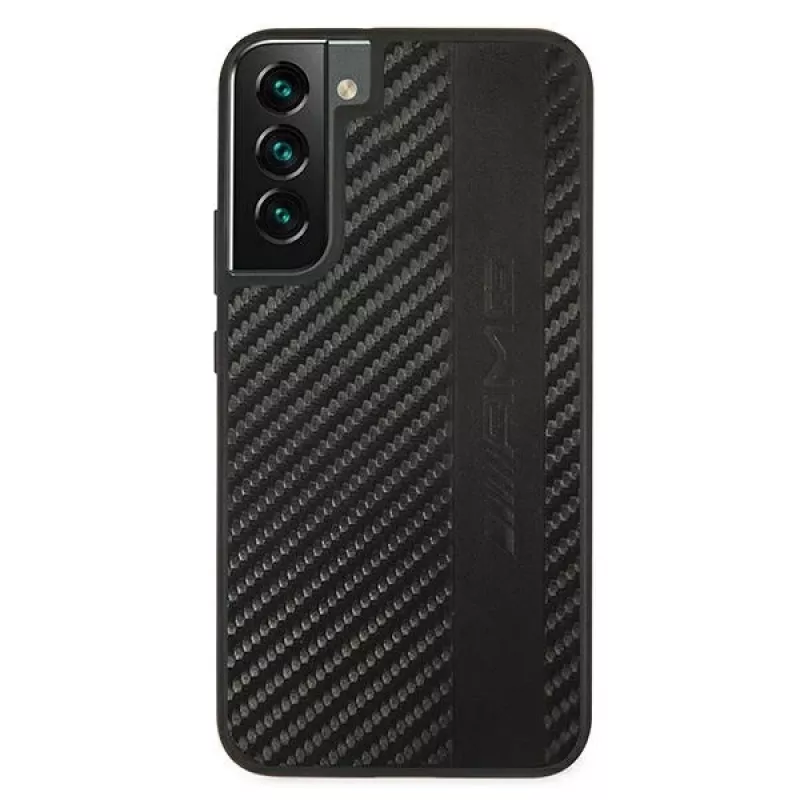 AMG AMHCS22MBLSCA hardcase voor Samsung Galaxy S22+ Carbon Stripe & Embossed zwart