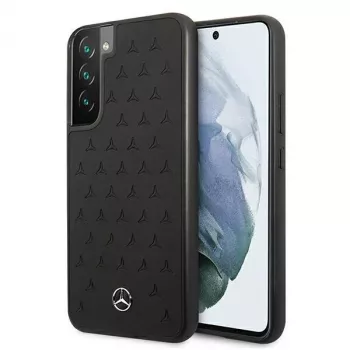 Mercedes-Benz MEHCS22MPSQBK S22+ hardcase leer Stars Pattern zwart