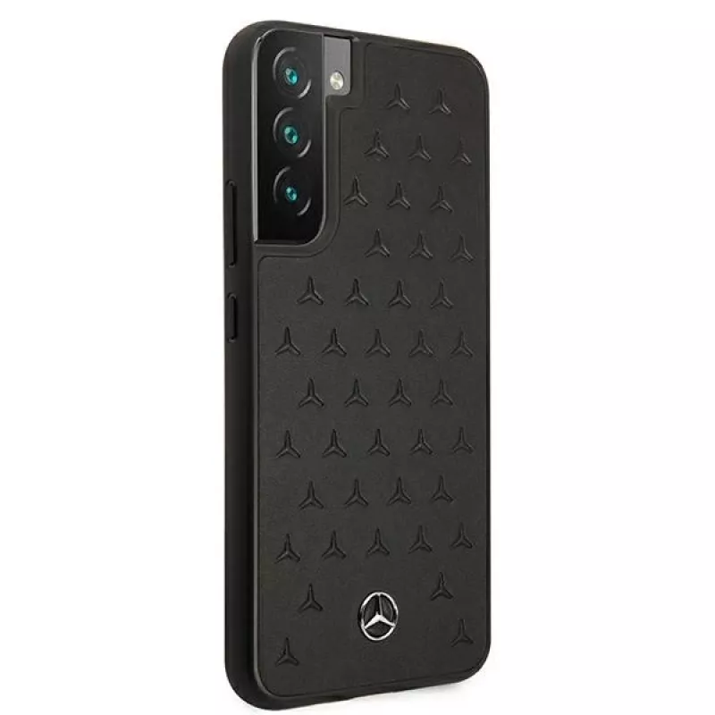 Mercedes-Benz MEHCS22MPSQBK S22+ hardcase leer Stars Pattern zwart