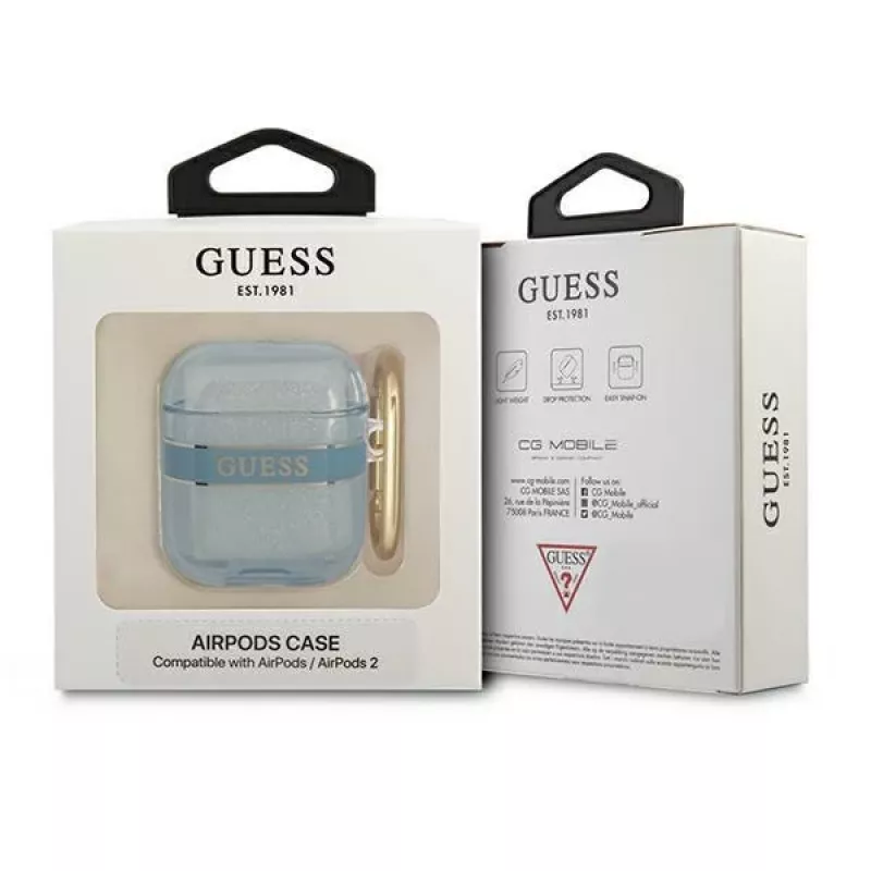 Guess GUA2HHTSB AirPods 1/2 hoesje blauw Strap Collection