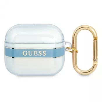 Guess GUA3HHTSB Strap Collection beschermhoes voor Apple AirPods 3e generatie - blauw