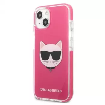 Karl Lagerfeld KLHCP13MTPECPI iPhone 13 / 14 / 15 6.1 hardcase fuchsia Choupette Head