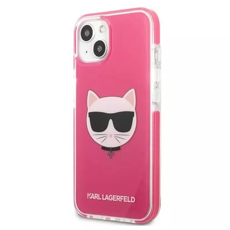 Karl Lagerfeld KLHCP13MTPECPI iPhone 13 / 14 / 15 6.1 hardcase fuchsia Choupette Head