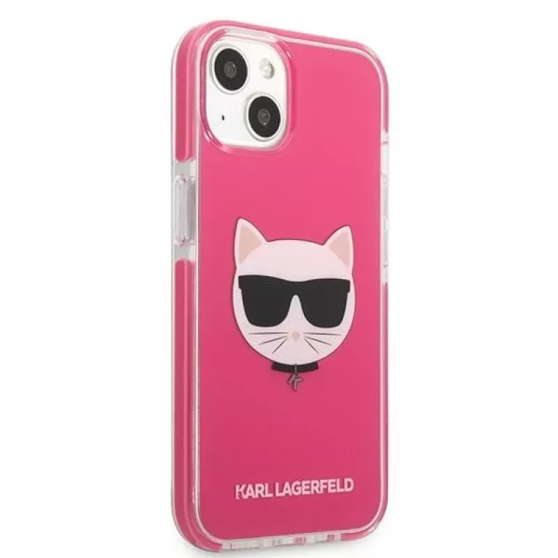 Karl Lagerfeld KLHCP13MTPECPI iPhone 13 / 14 / 15 6.1 hardcase fuchsia Choupette Head