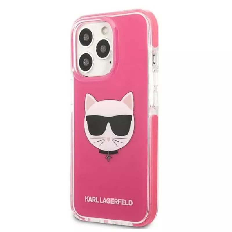 Karl Lagerfeld KLHCP13LTPECPI hardcase voor iPhone 13 Pro / 13 6,1 inch - fuchsia Choupette Head