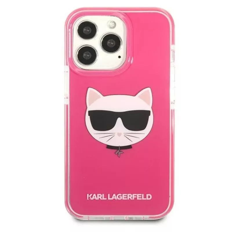 Karl Lagerfeld KLHCP13LTPECPI hardcase voor iPhone 13 Pro / 13 6,1 inch - fuchsia Choupette Head