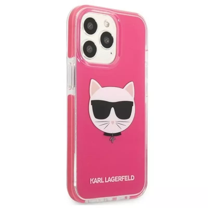 Karl Lagerfeld KLHCP13LTPECPI hardcase voor iPhone 13 Pro / 13 6,1 inch - fuchsia Choupette Head