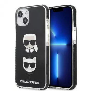 Karl Lagerfeld KLHCP13STPE2TK Hard Case voor iPhone 13 mini, 5,4 inch, zwart, Karl & Choupette Head