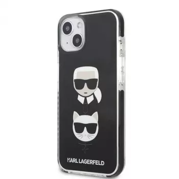Karl Lagerfeld KLHCP13STPE2TK Hard Case voor iPhone 13 mini, 5,4 inch, zwart, Karl & Choupette Head