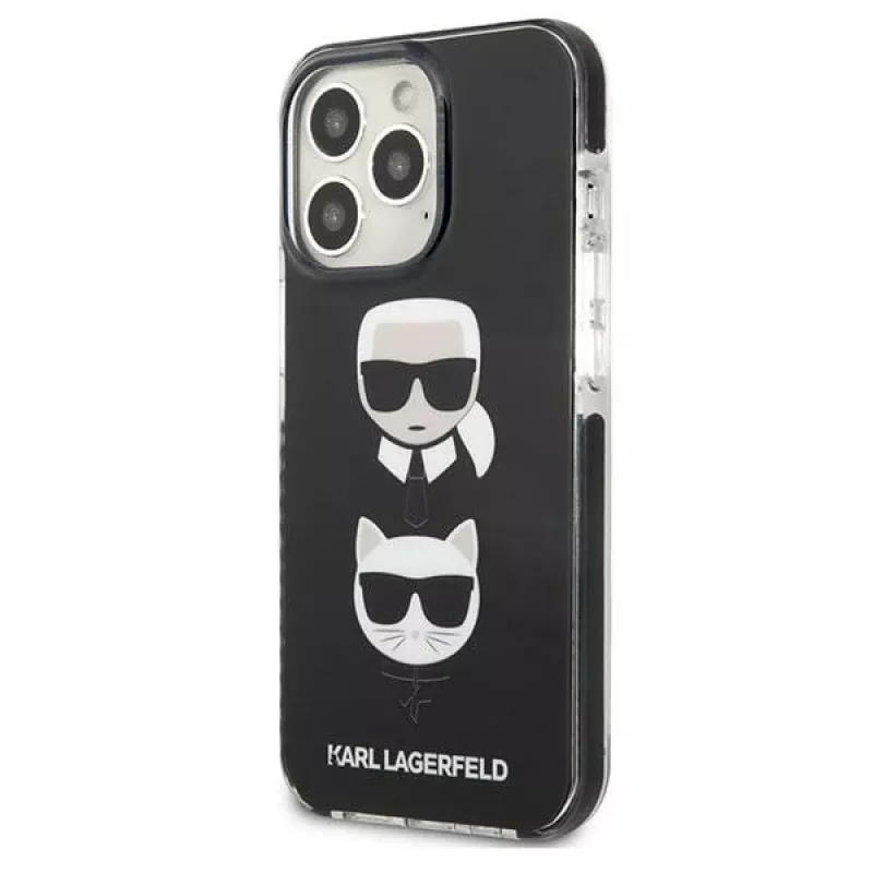 Karl Lagerfeld KLHCP13LTPE2TK iPhone 13 Pro / 13 6.1 hardcase zwart Karl & Choupette Head