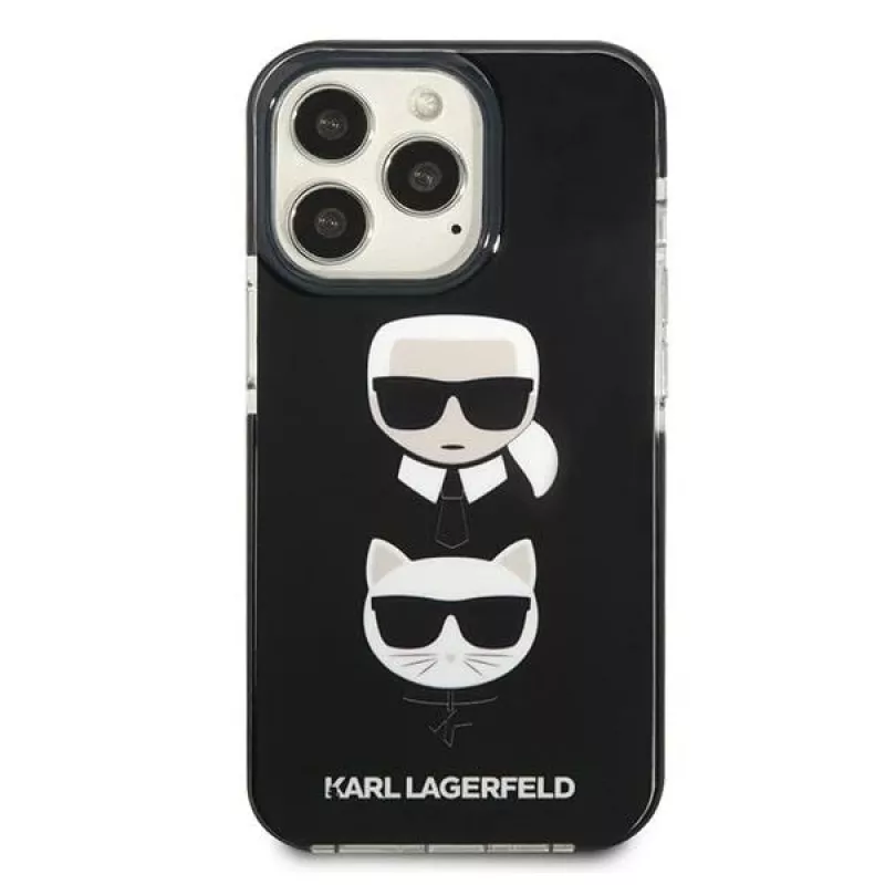 Karl Lagerfeld KLHCP13LTPE2TK iPhone 13 Pro / 13 6.1 hardcase zwart Karl & Choupette Head