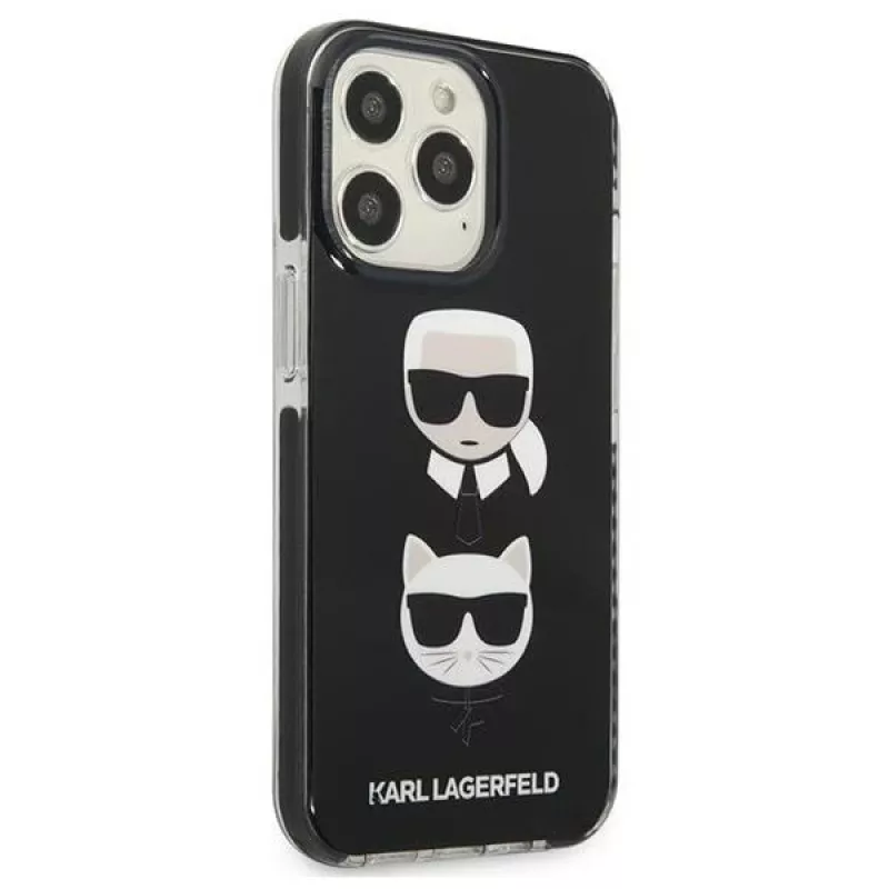 Karl Lagerfeld KLHCP13LTPE2TK iPhone 13 Pro / 13 6.1 hardcase zwart Karl & Choupette Head