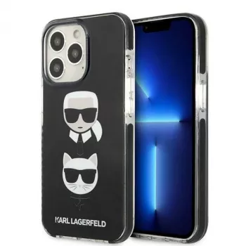 Karl Lagerfeld KLHCP13XTPE2TK Hard Case voor Apple iPhone 13 Pro Max 6,7 inch zwart Karl & Choupette Head