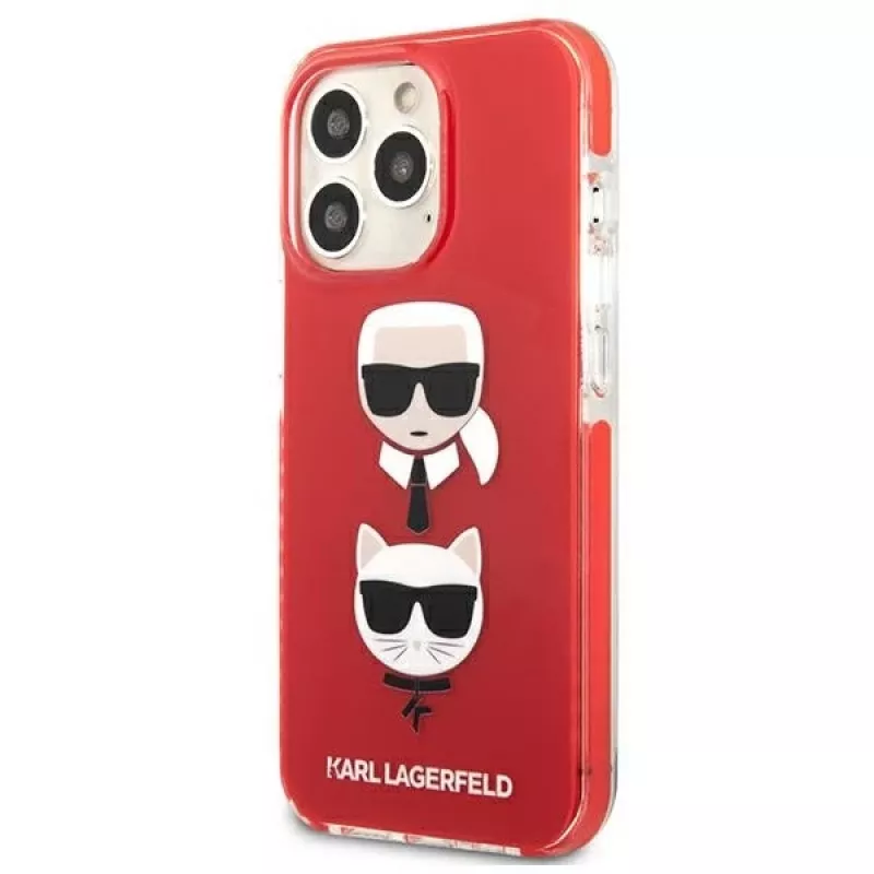 Karl Lagerfeld KLHCP13LTPE2TR iPhone 13 Pro / 13 6.1 hardcase rood Karl & Choupette Head