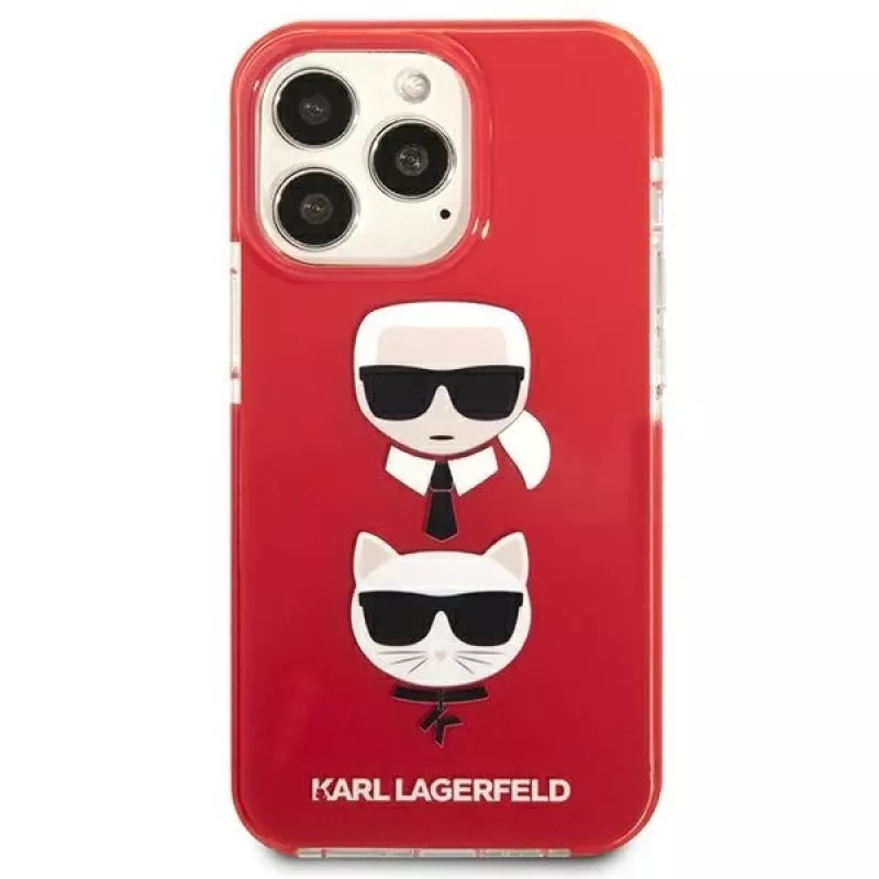 Karl Lagerfeld KLHCP13LTPE2TR iPhone 13 Pro / 13 6.1 hardcase rood Karl & Choupette Head