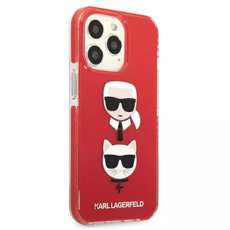 Karl Lagerfeld KLHCP13LTPE2TR iPhone 13 Pro / 13 6.1 hardcase rood Karl & Choupette Head