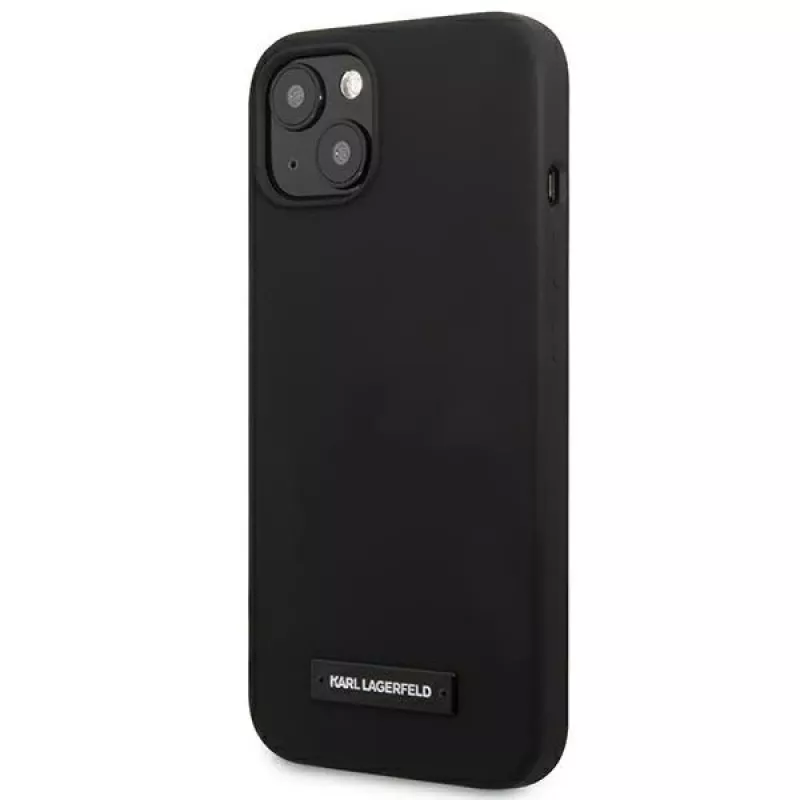Karl Lagerfeld Silicone Plaque Back Cover voor Apple iPhone 13 mini 5,4 inch - zwart