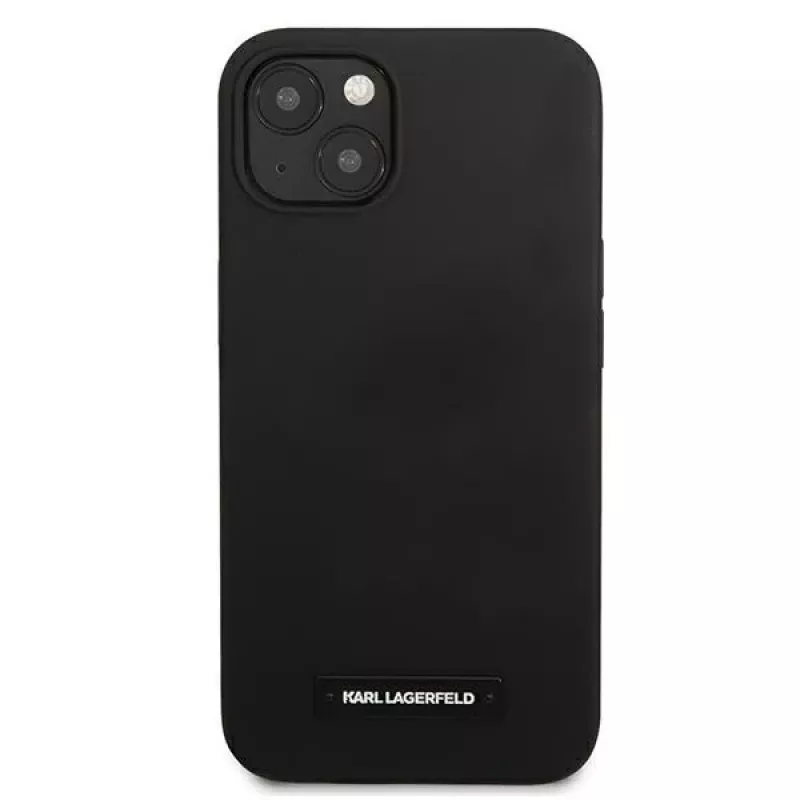 Karl Lagerfeld Silicone Plaque Back Cover voor Apple iPhone 13 mini 5,4 inch - zwart