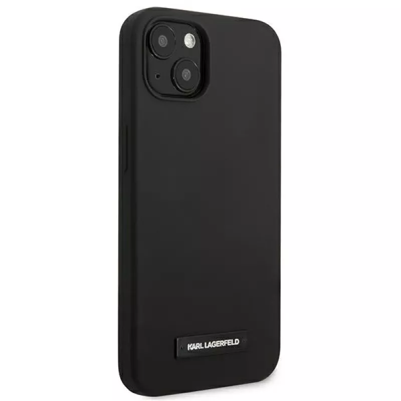 Karl Lagerfeld Silicone Plaque Back Cover voor Apple iPhone 13 mini 5,4 inch - zwart
