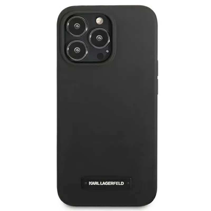Karl Lagerfeld KLHCP13LSLMP1K iPhone 13 Pro / 13 6.1 hardcase zwart Silicone Plaque