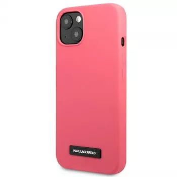 Karl Lagerfeld KLHCP13SSLMP1PI siliconen achterkant met plakette voor iPhone 13 Mini 5,4 inch fuchsia