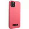 Karl Lagerfeld KLHCP13SSLMP1PI siliconen achterkant met plakette voor iPhone 13 Mini 5,4 inch fuchsia
